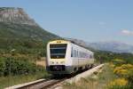 7123 006/7123 005 mit IC 522 Split-Zagreb Glavni Kolodvor bei Kaštel Stari am 27-5-2015.