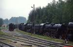 1990 waren im Baltikum noch zahlreiche Dampflokomotiven als strategische Reserve hinterstellt.