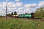 2M62 - 0718 mit Kesselzug bei Vabole (09.05.2009)