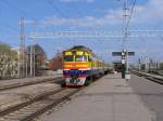 DR1A-1853/DR1A-1851 mit Regionalzug 66JP Valga-Riga Pasazieru auf Bahnhof Riga Pasazieru am 2-5-2010.