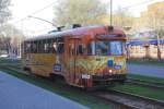 Noch aus der sowjetischen ra stammt diese am 2.5.2012 noch immer im Linien  Dienst der Stadt Daugavpils eingesetzte Tram Nr.