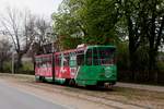 Tw 240, ein KT4D mit Baujahr 1981 (ex Erfurt 457), ist seit 2003 bei der Straßenbahn Liepãja im Einsatz und wurde am 15.05.2017, nach Abf.