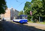 In Lettlands Hauptstadt Riga sind neben modernen Niederflurtrams noch viele Tatra-Straßenbahnen unterschiedlicher Typen im Einsatz.
