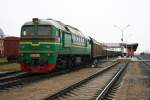 In Sestokai rangiert die ex DR 120 300 ihren Zug zusammen den sie dann nach Mockava bringen wird.29.12.2006