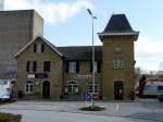 Das Bahnhofgebude Mersch von der Strae aus fotografiert am 23.03.08.