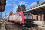 Werbetraxx 4019 schiebt ein RegionellBunn aus Petange aus nach Rodange am 20 Augustus 2023.