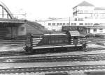 Luxemburg, Bahnhof, CFL Diesellok BB 805. Die CFL 801 bis 806, von AFB gebaut, entwickten 875 PS. Scan eines Scharz-Weiss-Fotos aus dem Jahr 1970.