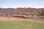 Westwaggon Triebzug der CFL (Einheit 208 und 218) unterwegs als Zug 1760 von Troisvièrges nach Ettelbruck bei Erpeldange am 10.04.1993, 15.42u. Scan (Bild 6237, Fujichrome100). Ich setze mal keine Geoposition, da die Örtlichkeit sich wohl geändert hat, ich kann also nicht eindeutig feststellen wo wir uns damals befanden. 