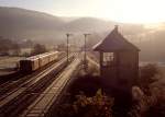 Westwaggon Tw 203+213 mit morgendlichem Bummelzug 1928 nach Troisvierges am 13.11.1989.