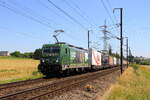 Eloc 188 069 from CFLCargo hauling a goods train to Bettembourg, is passing in Wecker, 25/6/2024