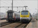Seltene Zugbegegnung der IR von und nach Liers am 13.04.09 im Bahnhof von Gouvy.