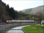 RB 3216 hat vor kurzem den Bahnhof von Kautenbach verlassen und fhrt in Richtung Wiltz am 20.04.08.