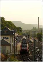 Abendstimmung am 28.06.09 im Bahnhof von Wiltz.