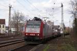 CFL 4009 mit einem leeren Stahlzug in Trier-Sd am 05.04.2010