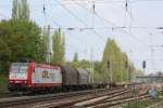 CFL 4011 am 28.4.13 mit einem gemischten Gterzug von Lbeck Skandinavienkai nach Bettembourg in Niederdollendorf.