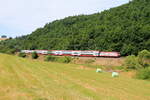 Loc 4002 from CFL is hauling a passenger train RE 464 Troisvierges - Rodange, near Clervaux, 12/7/2025