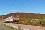 . Herbstliche Farben - Wunderbar passt das Design des Z 2018 in die herbstliche Landschaft zwischen Lintgen und Mersch. Der Triebzug war am 30.10.2016 als RB 3639 Diekirch - Luxembourg in Rollingen/Mersch unterwegs. (Jeanny)
