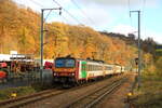EMU's 2010+2017 as passenger train RB 3787 Luxembourg - Diekirch arriving in Colmar-Berg, 11/11/2023