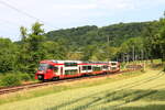 EMU 2417 from CFL as passenger train RB 3636 Diekirch - Luxembourg, near Cruchten, 25/6/2025