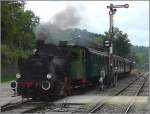 Museumsbahnromantik pur! AMTF Dampflok N 9  Anna  kommt mit ihren PH Wagen am 17.08.08 aus Ptange und fhrt am Formsignal vorbei in den Bahnhof von Fond de Gras ein. (Jeanny)