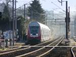 Steuerwagen am Kopf des Zuges RB 3213 in Richtung Wiltz an der Haltestelle von Schieren am 13.01.08.