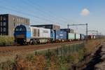 RFO 5001446 schlept ein Containerzug durch Tilburg-Reeshof am 5 NOvember 2020.
