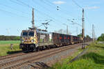 Die luxemburgische Eule 188 061 schleppte am 01.05.24 einen BlackBoxx-Zug durch Wittenberg-Labetz Richtung Dessau.