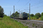Mit einem leeren Transwaggon-Autozug rollte 188 068 der CFL Cargo am 25.07.26 durch Brehna Richtung Bitterfeld.
