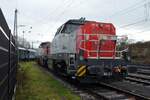 Nexrail DE18 130  vermietet an DB Cargo  Koblenz-Lützel  06.12.2025    Parkte am Rand des Museumsgeländes.