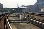 rapidKL MRT Stesen Phileo Damansara (KG12) am 12.März 2024 mit der Weichenverbindung zur Wendeanlage.