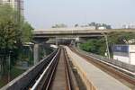 Streckenabschnitt der rapidKL MRT Putrajaya Line (PY) zwischen den Stesen's Metro Prima (PY09) und Sri Damansara Timur (PY08) am 12.März 2024.