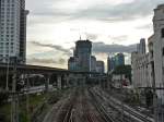 Blick auf die Gleise in Richtung Kuala Lumpur Sentral am 21.01.2013.
