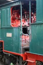 Blick in den Führerstand der JKNS 6-015 (ex NBR 15, 1'C1' h2, Hersteller: Vulcan Foundry / England, Baujahr: 1955, Fabr.Nr.: 6275).