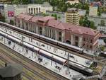 Irgendwo hinter dem Ural liegt dieser große Bahnhof auf der Modellbahn  Grand Maket Rossia , St. Petersburg, 15.10.2017
