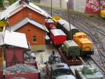 Modellbahn-Anlage der Schweriner Modellbahnfreunde bei einer Ausstellung im Technischen Landesmuseum Schwerin 15.02.2009