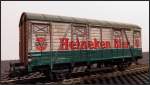 Ein NS Güterwagen der holländischen Firma Heineken Bier (Prost),wurde im Februar 2015 auf  Alt  getrimmt und patiniert.
