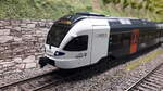 Modell des RRX ( Rhein Ruhr Express ), in der ersten Farbstudie im Jahre 2009/2010  Diese Farbstudie wurde an einem Flirt der Eurobahn ausprobiert.