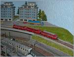 Eine dreiteilige Märklin mini Club Spur Z Schienenbus-Garnitur auf der Ende 2019/Anfang 2020 eingefügten neuen Brücke.

28. Jan. 2020