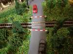 on my model-table, a self-built level crossing