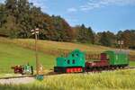 Nach einem heftigen Sturm Ende September 1987 waren zwischen Laßnitz und Geipersdorf-Wildbachberg einige Telegraphenmasten umgeknick.
Die VL3 schiebt hier einen kurzen Arbeitszug in Richtung der Baustelle.