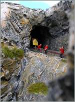  BRB Felsenfenster : Besonderes auf Bergbahnen ist der Unterhalt Zeit- und Arbeitsaufwendig.