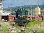 644-013 wird in Kürze einen Güterzug nach Albanien übernehmen. Podgorica (16.07.2019)