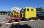 Draisine mit Spezialwagen vor dem Bahnhof Windhoek, 16.7.2014