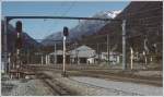 In Otira beginnt der elektrifizierte Streckenteil nach Arthurs Pass. Die Szenerie, die Gebude und Bahnanlagen erinnern mich stark an Erstfeld an der Gotthardbahn. (Archiv 11/85)