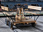 Diese muskelkraftbetriebene Draisine war Anfang September 2026 im Eisenbahnmuseum Utrecht ausgestellt.