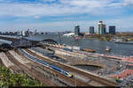 Eurostar 374 029-030 / Amsterdam Centraal, 14. April 2022<br>
Eurostar London St. Pancras International - Amsterdam Centraal, verlässt seinen Endbahnhof Richtung Abstellbahnhof Watergraafsmeer