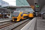 Am 16.03.2018 stehen IC 854 nach Alkmaar (links) und IC 1754 nach Den Haag (rechts) im Bahnhof Utrecht Centraal.