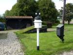 Abläuteglocke am Bahnhof Twisk am 7.9.2014, - unterwegs mit der Museum Stoomtram von Dorf zu Dorf durch das westfriesische Flachland von Medemblick nach Hoorn