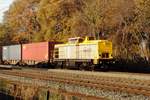 Shunter 203-101 rangiert am 27 November 2020 ein Containerzug in Blerick.