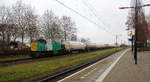 275 632 von Captrain kommt mit einem Gaszug aus Sloe(NL) nach Geleen-Lutterade(NL) und fährt in Geleen-Lutterade(NL) ein. 
Aufgenommen in Geleen-Lutterade(NL).
Bei Regenwetter am Kalten 5.1.2019.